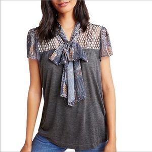 Anthropologie Tiny Joy Tie-neck Top
